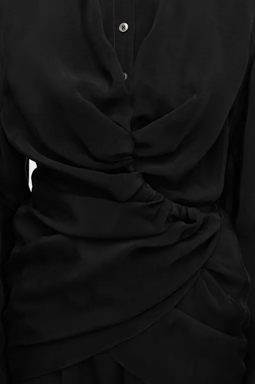 Ruched Wrap Shirt - Shirts