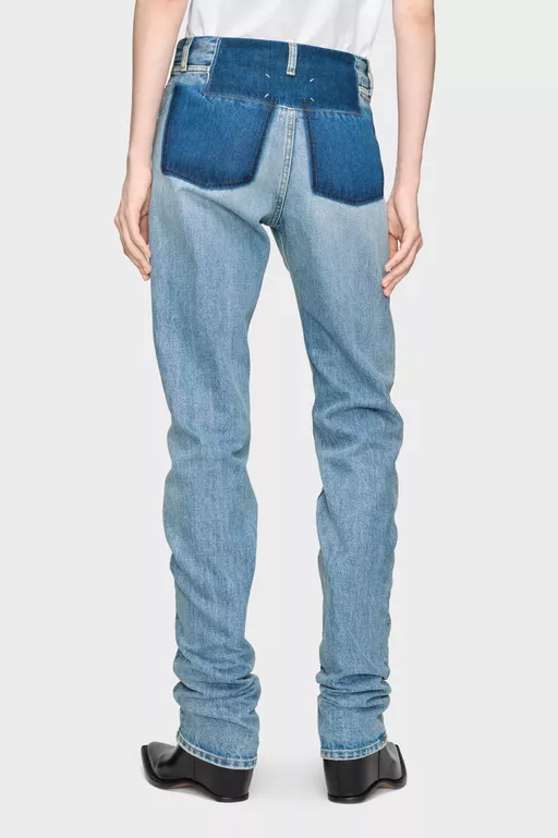 Two-Tone Denim Trousers - Pants