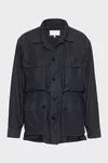 Black - Cotton caban jacket