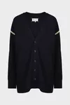 Blu marino - Cardigan con toppe sui gomiti