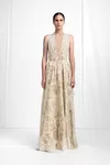 Beige - Fusion Floral Maxi Skirt