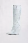 Black and White - Heel-less Knee Boots Bianchetto
