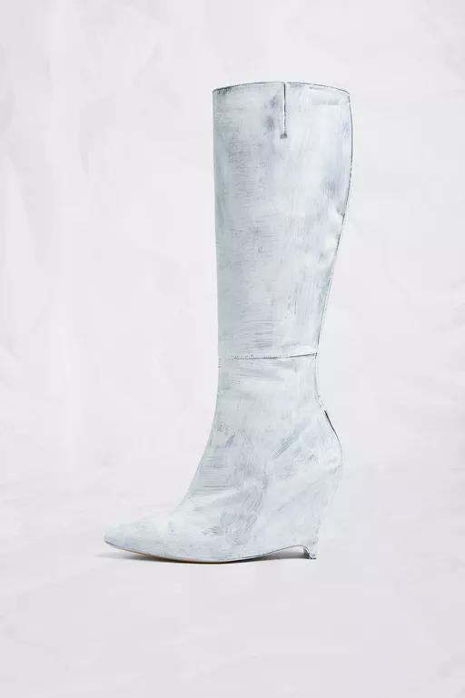 Heel-less Knee Boots Bianchetto - Boots