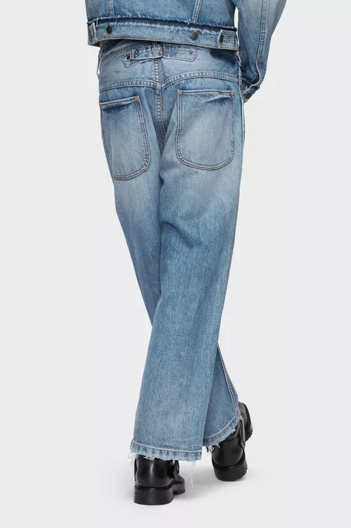 Straight-leg cropped jeans - Denim