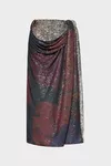 Mist - Printed Paillettes Draped Maxi Skirt
