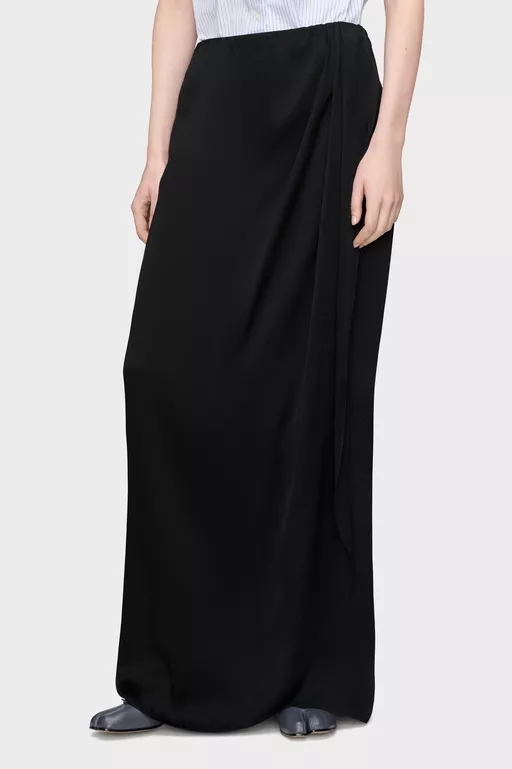 Silk Draped Skirt - Long skirts