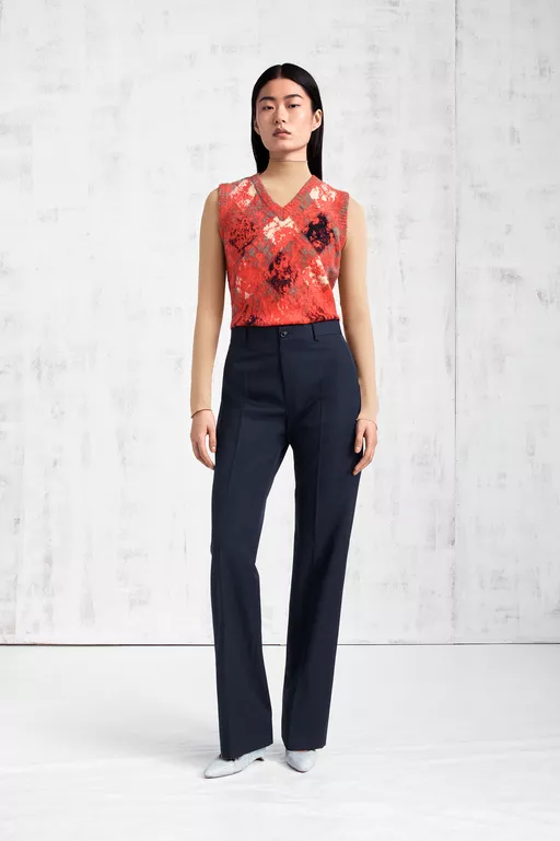 Argyle Knit Sleeveless Top - Waistcoats