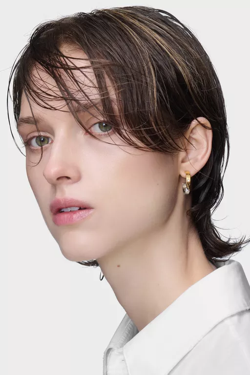 Numerical diamond hoop earrings - Earrings