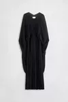 Black - Pleated Kaftan Maxi Dress