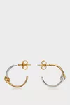 Gold - Numeric diamond hoop earrings