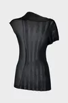 Navy Blue - Fitted Knit Top