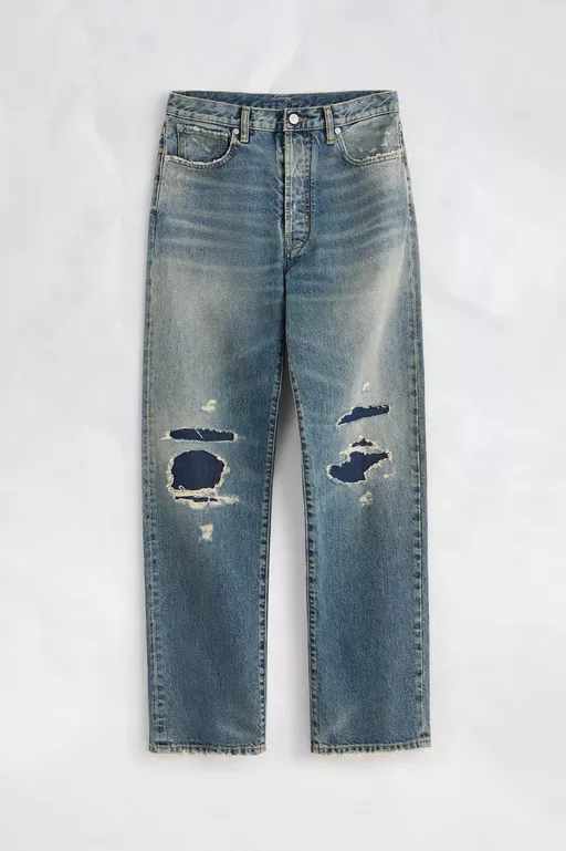 Distressed Denim Jeans - Denim