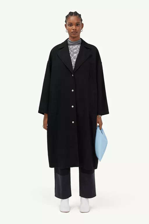Oversized indigo denim coat - Coats