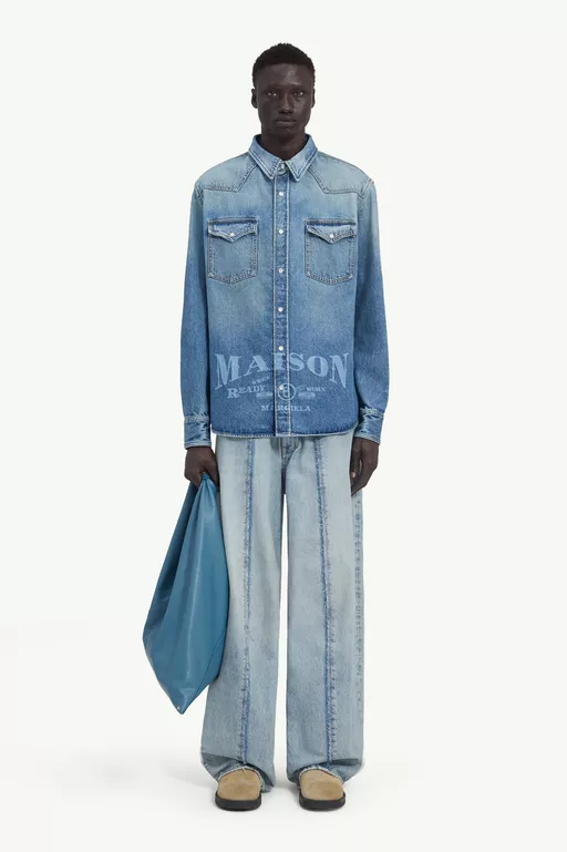Laser-printed denim shirt - Shirts