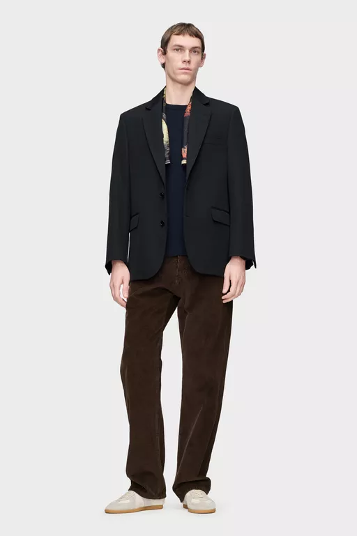Folded Collar Wool Blazer - Jackets