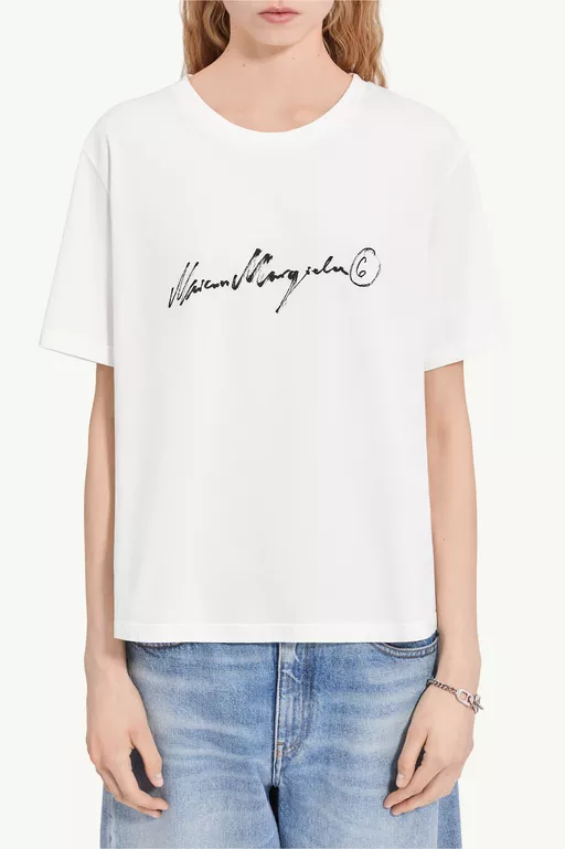 Overdyed handwritten-print T-shirt - T-shirts