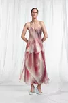 Multicolor - Trompe L'Oeil Organza Slip Dress