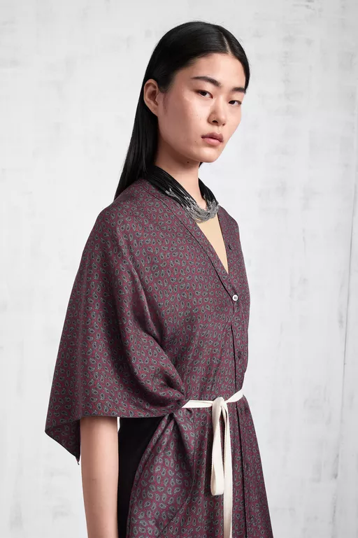 Paisley Print Shirt Dress - Midi Dress