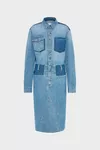 Bleu jean - Robe chemise midi en denim