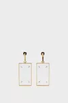 Gold - Four Stitches Drop Earrings