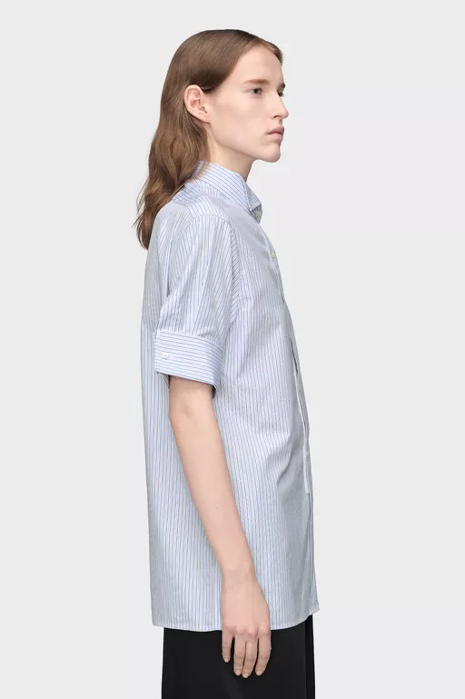 Camisa de algod&oacute;n de manga corta a rayas - Camisas