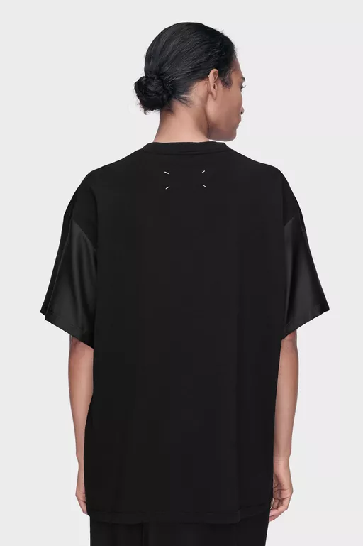 T-shirt in cotone e seta con motivo floreale - T-shirts