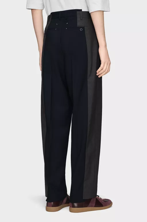 Two-Tone Wool Trousers - Pants