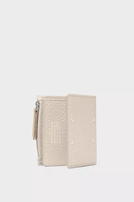 Leather flap wallet