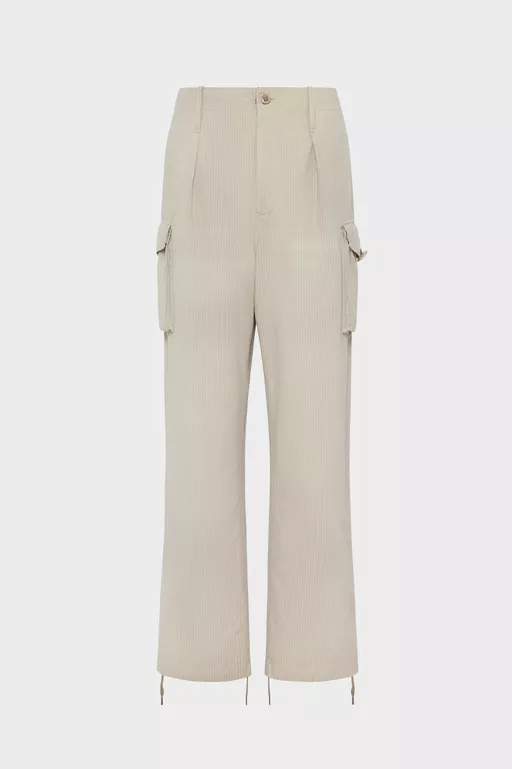 Cotton-blend cargo trousers - Pants