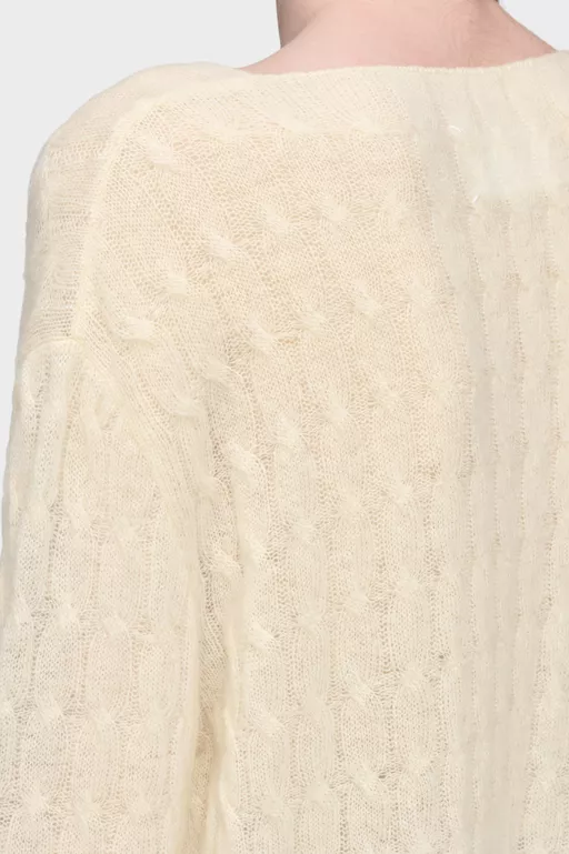 Jersey de cuello redondo de lana y cachemira - Punto
