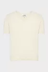 Ecru - Cotton V-Neck Top