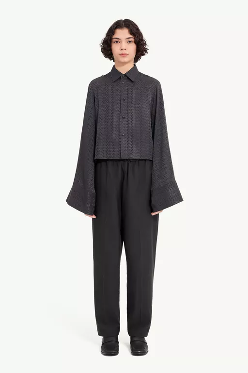 Viscose blend jacquard shirt