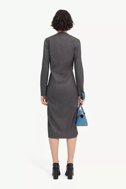 Wool cotton tailoring dress - Midi Dress