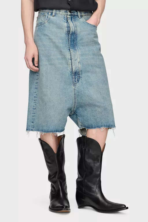 Dropped-Rise Denim Bermudas - Shorts