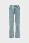 Light Blue - Taped Straight-leg Jeans