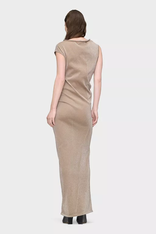 Metallic Knit Maxi Dress - Maxi Dress