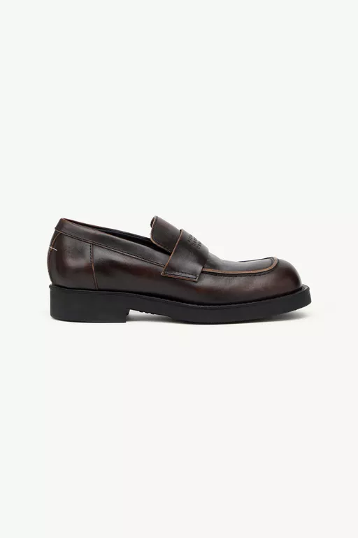 Biker loafers in brushed leather - Moccasins