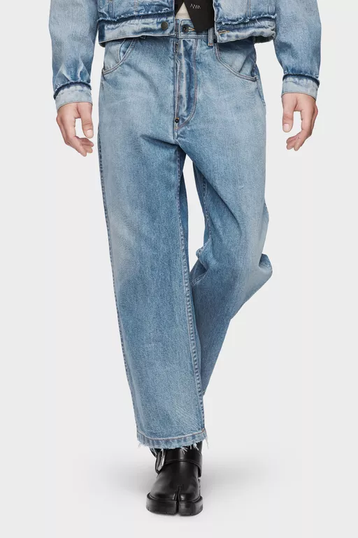 Straight-leg cropped jeans - Denim