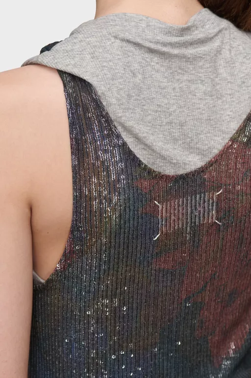 Printed Draped Top - Tops