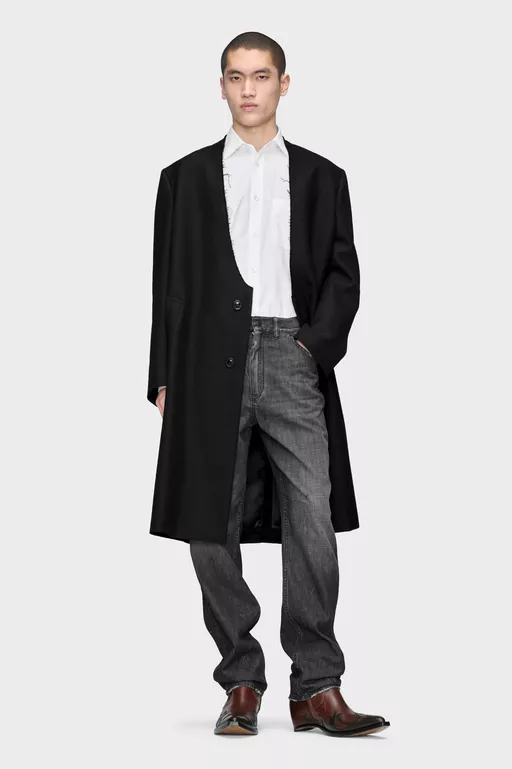 Folded Collar 울 오버코트 - 코트