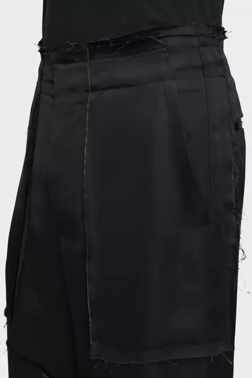 Patchwork Satin Trousers - Pants