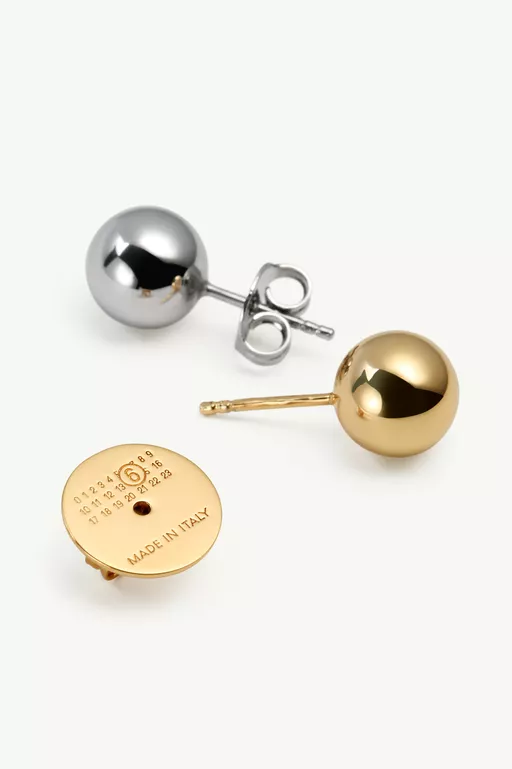 ツートーン オーブ クラスターピアス - イヤリング