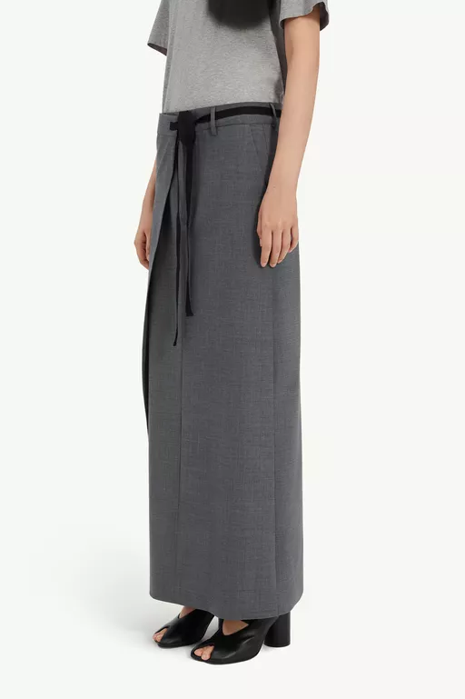 Wool-blend wrap skirt - Long skirts