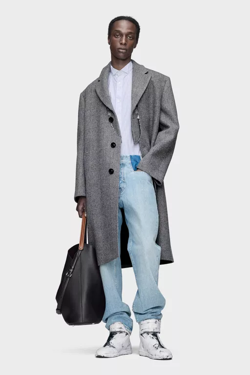 Folded Collar Wool Overcoat - Coats
