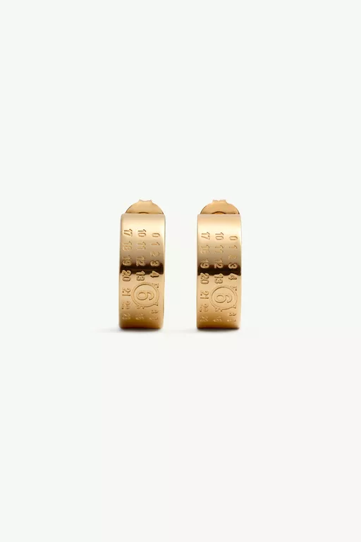 Gold numeric hoop earrings - Earrings