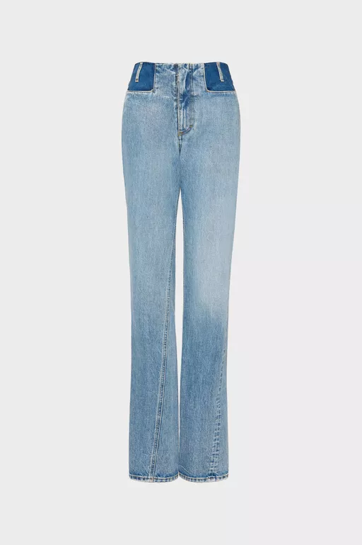 Two-Tone Denim Trousers - Pants