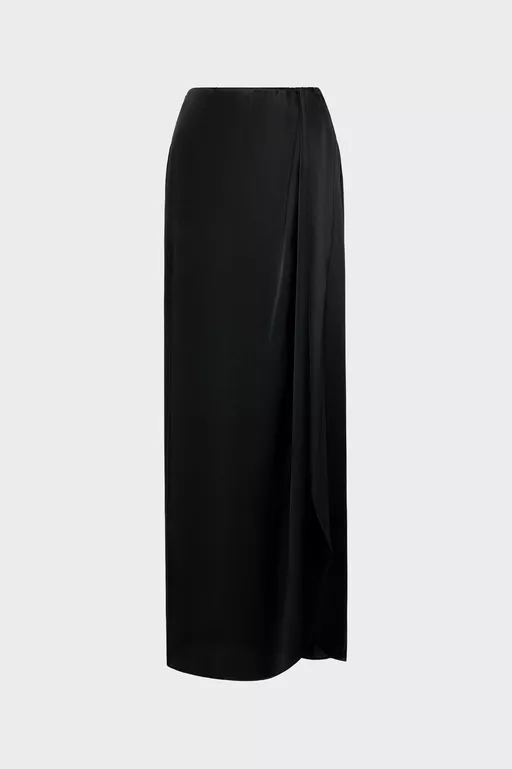 Silk Draped Skirt - Long skirts