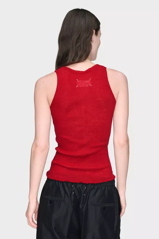 Twisted Knit Tank Top - Tops