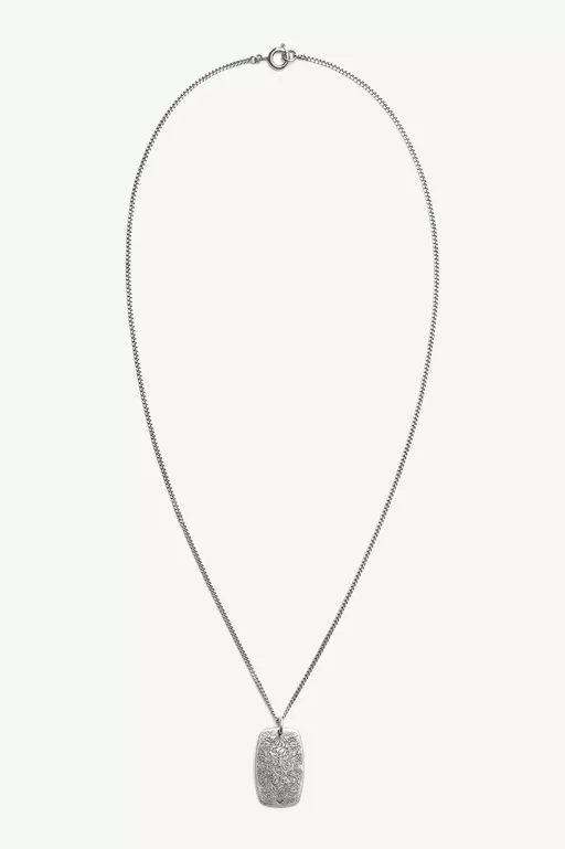 エングレーブドフローラル ペンダントネックレス - ネックレス