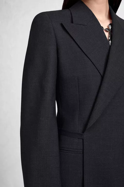 Belted Peak-Lapel Wool Blazer - Jackets